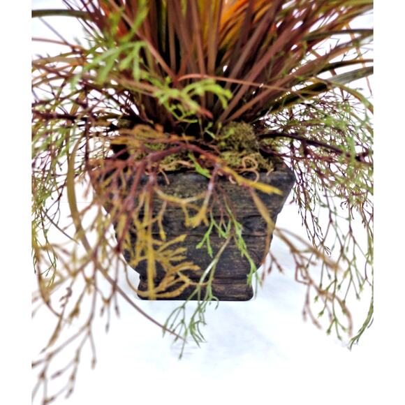 Potted Faux Artificial Arrangement w Mixed Brown Grass in Decorative Planter - Picture 6 of 7